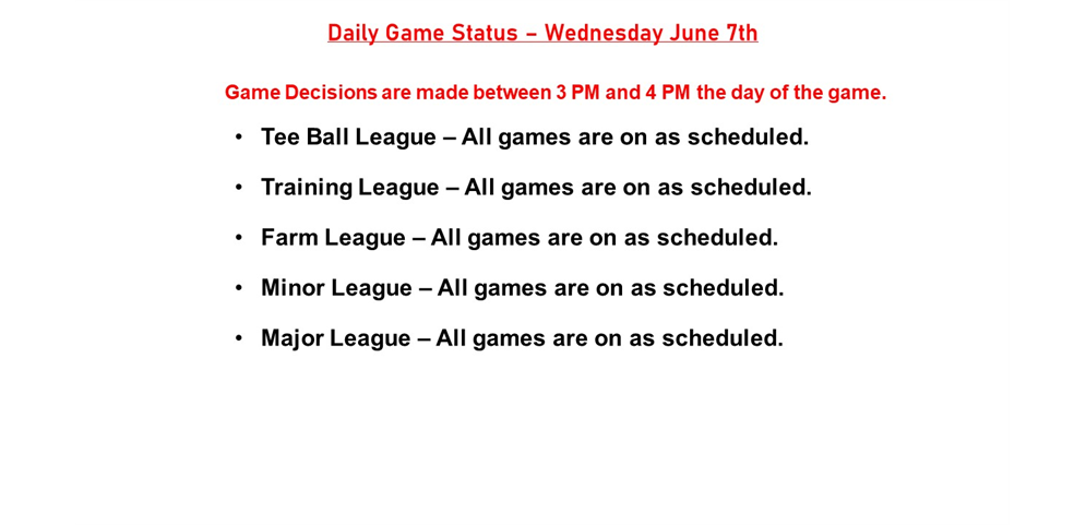 Daily Game Status