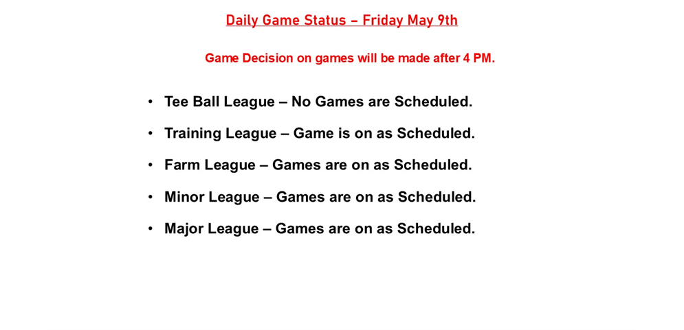 Daily Game Status