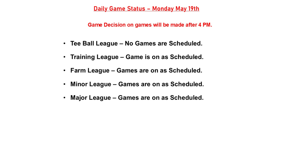 Daily Game Status