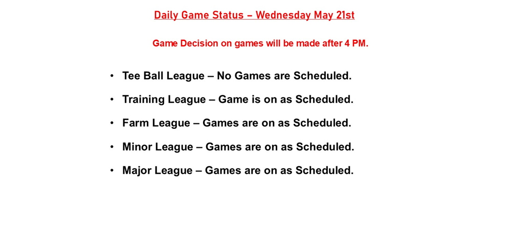 Daily Game Status