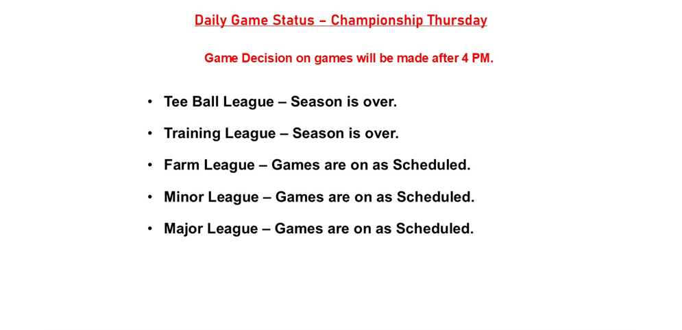 Daily Game Status