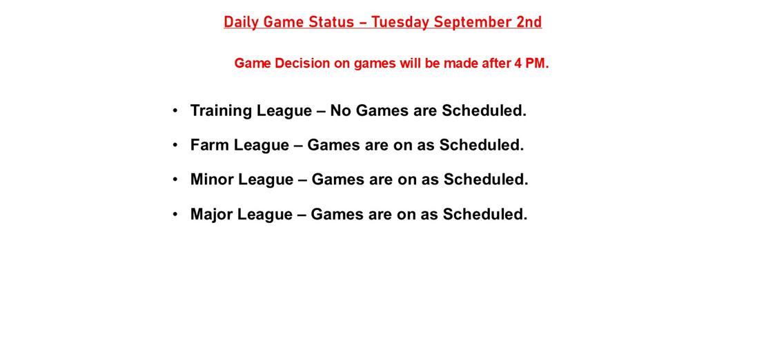 Daily Game Status