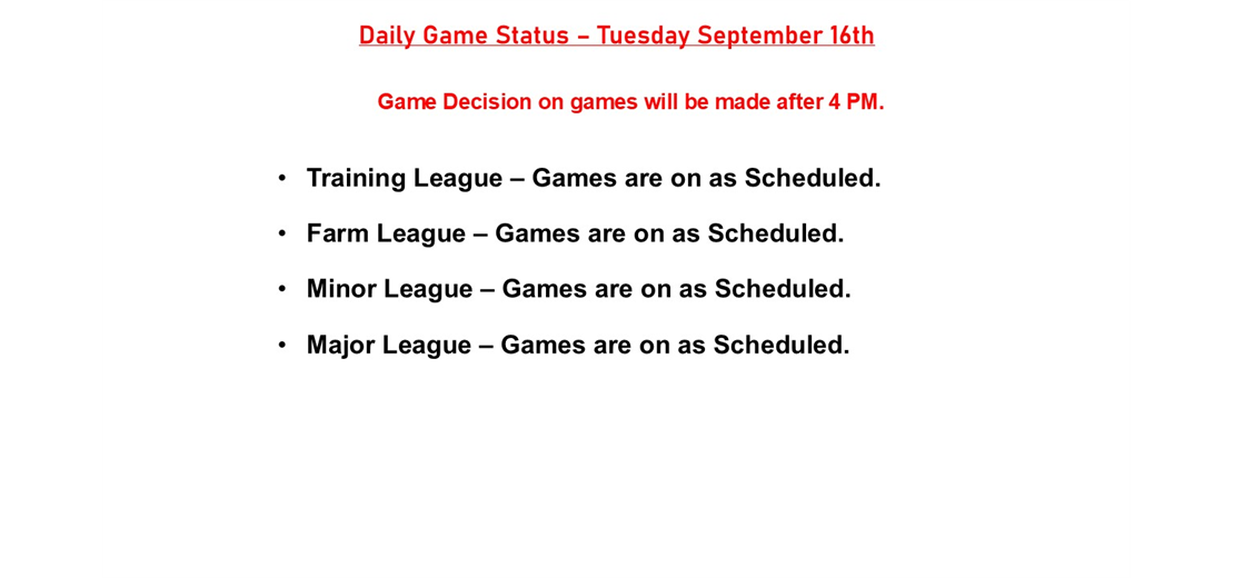 Daily Game Status