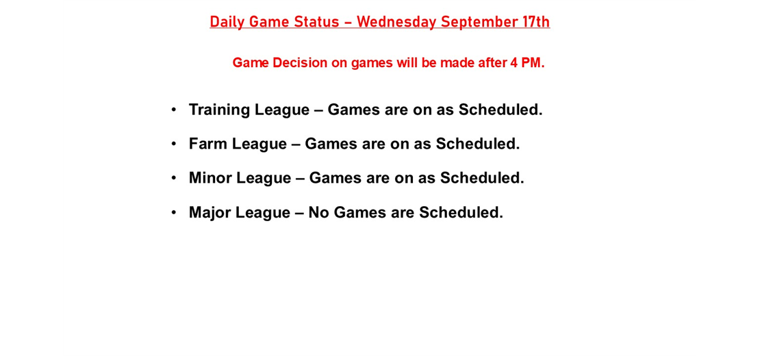 Daily Game Status