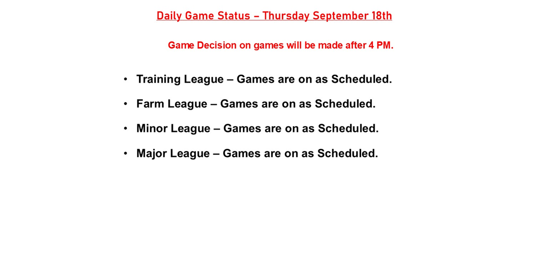 Daily Game Status
