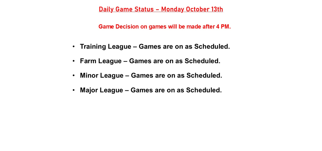 Daily Game Status