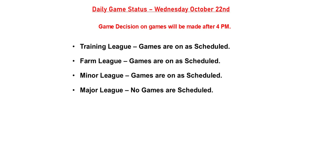 Daily Game Status
