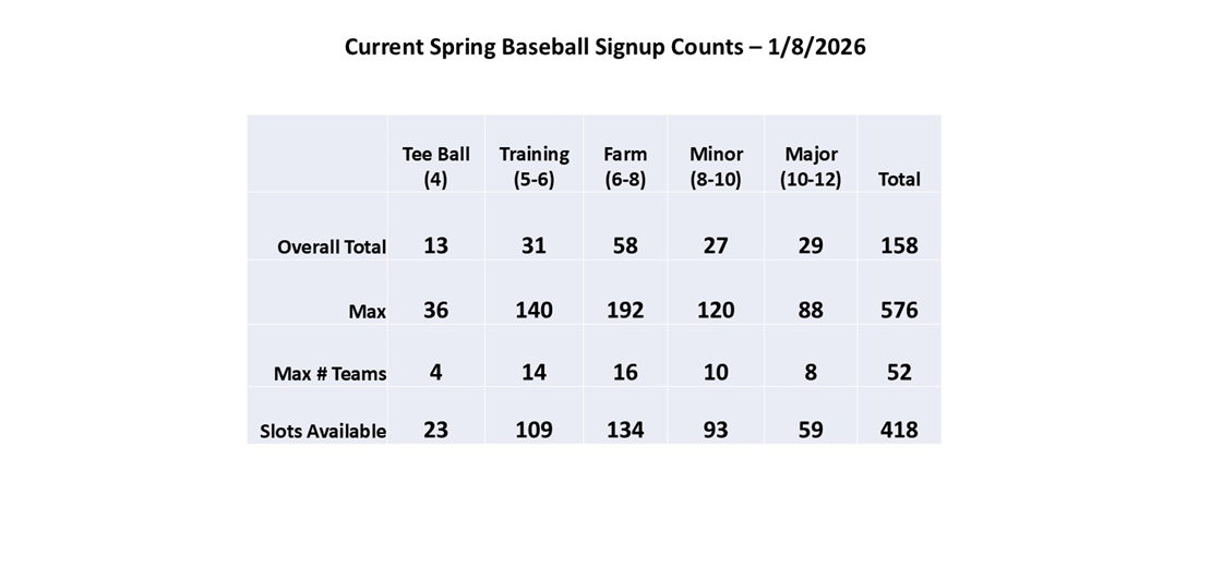 Spring Baseball Counts