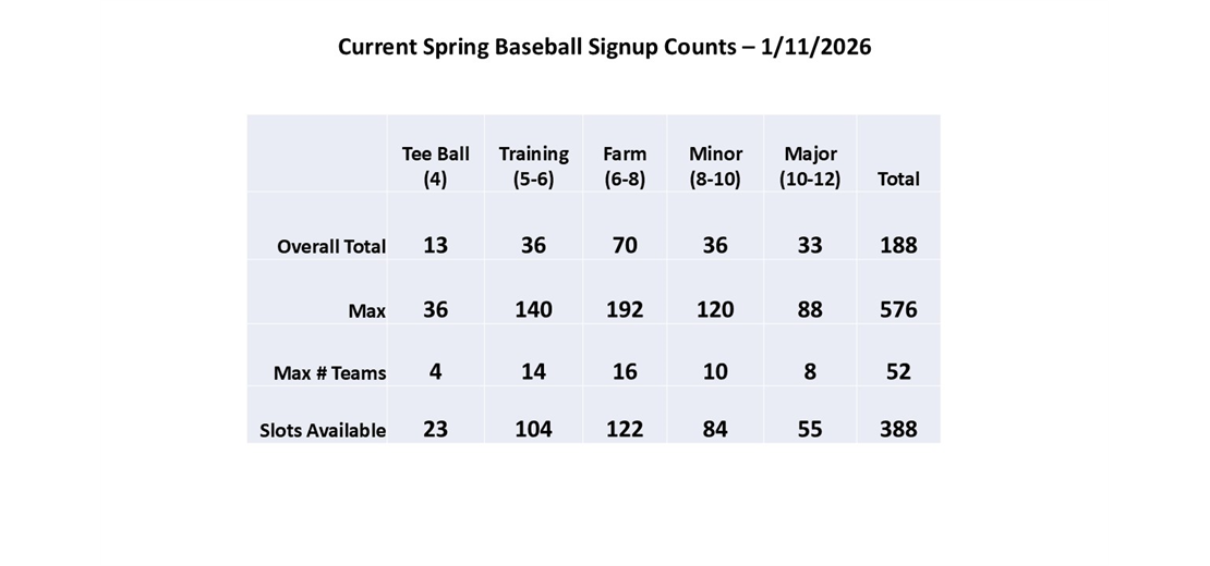 Spring Baseball Counts