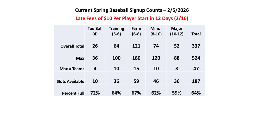 Spring Baseball Counts