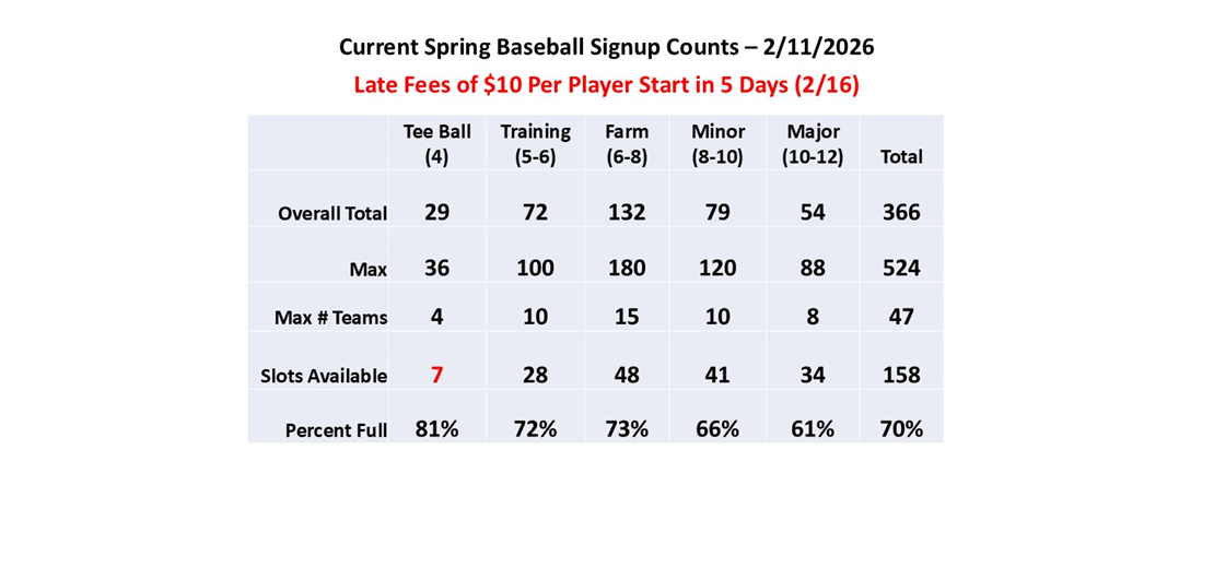 Spring Baseball Counts