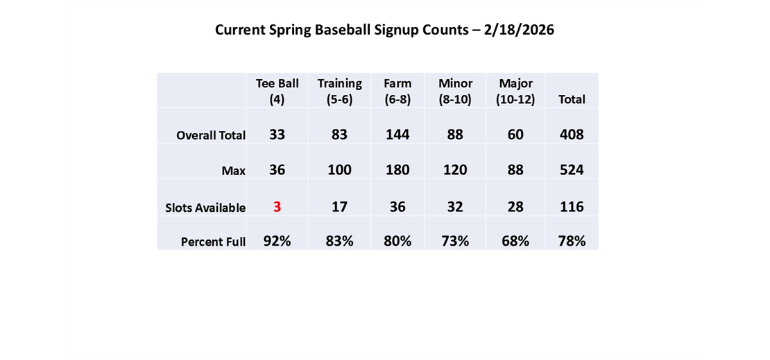 Spring Baseball Counts