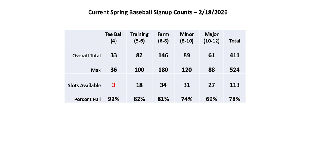 Spring Baseball Counts
