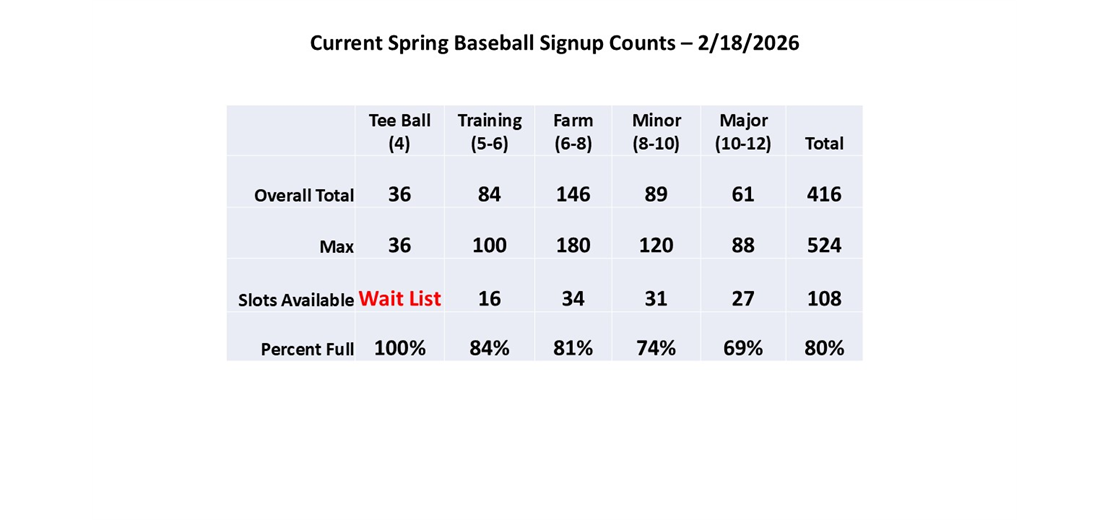 Spring Baseball Counts