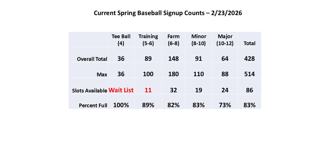 Spring Baseball Counts