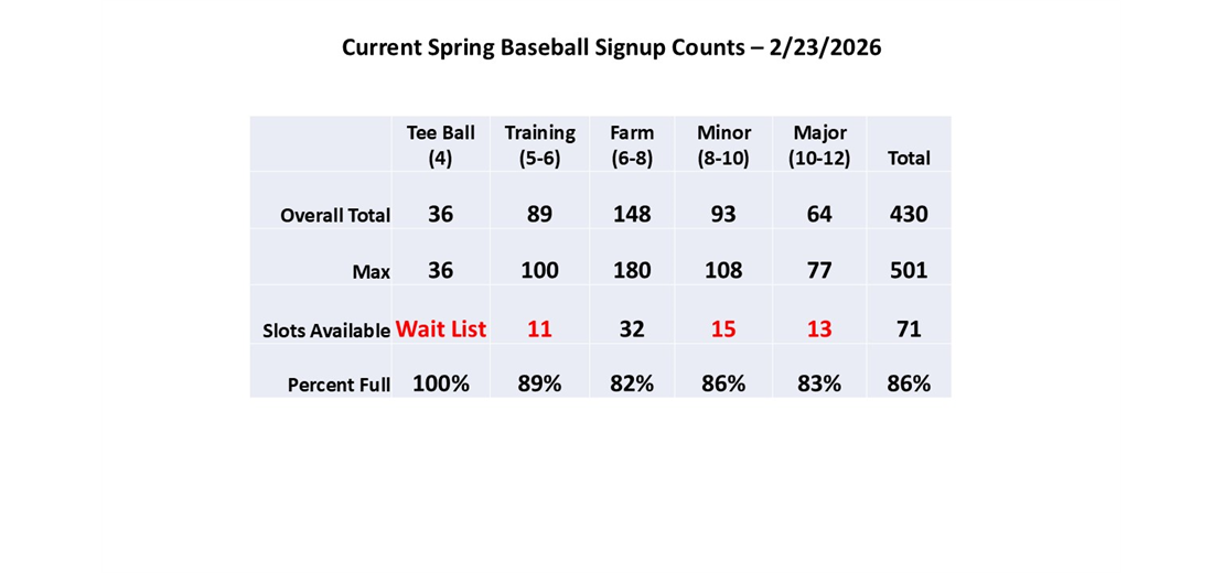 Spring Baseball Counts