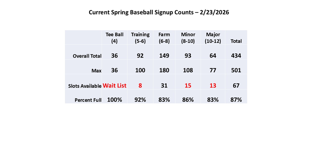 Spring Baseball Counts