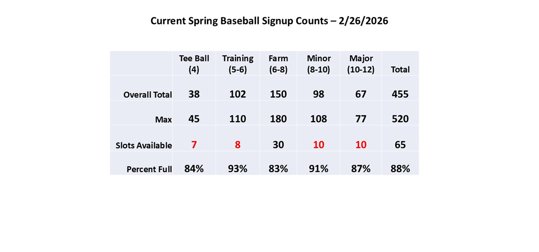 Spring Baseball Counts
