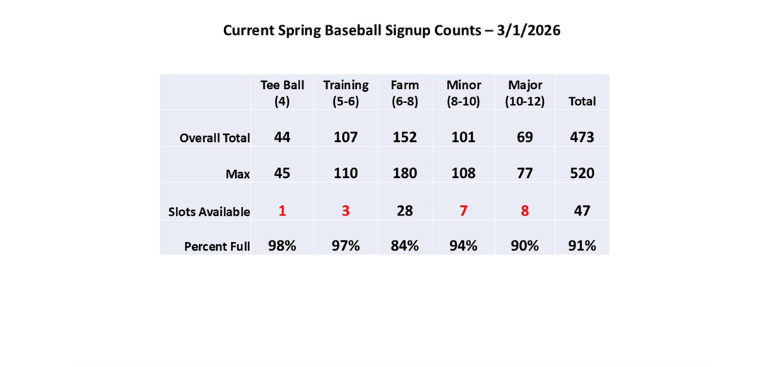 Spring Baseball Counts