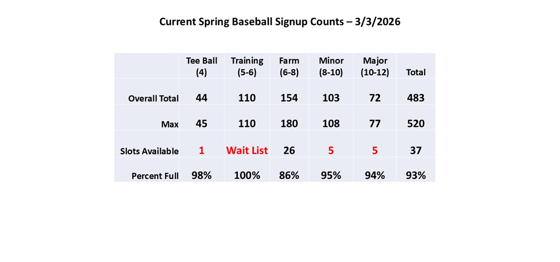 Spring Baseball Counts