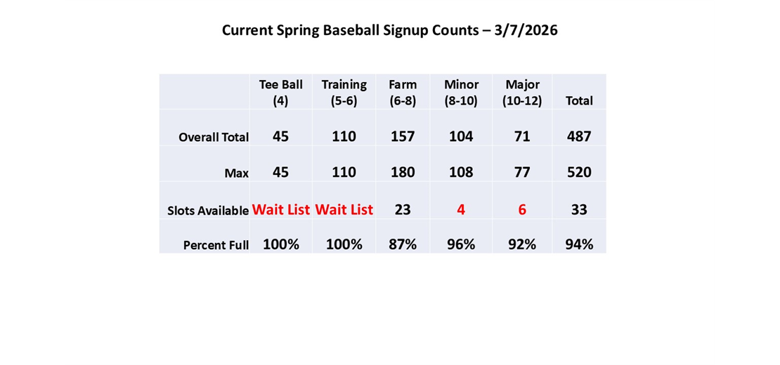 Spring Baseball Counts
