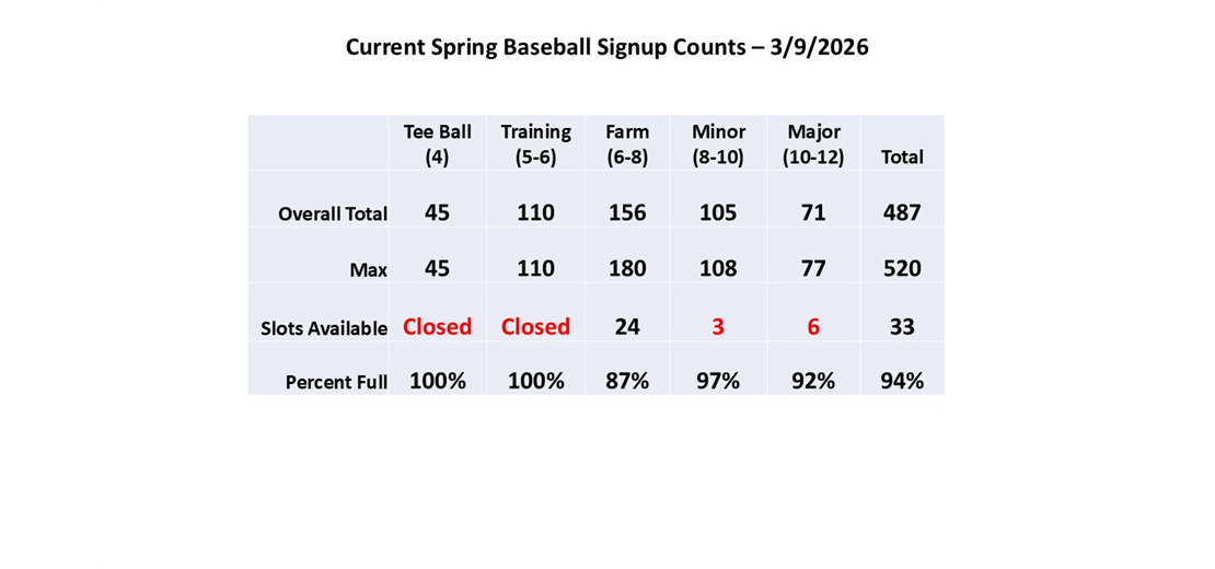 Spring Baseball Counts
