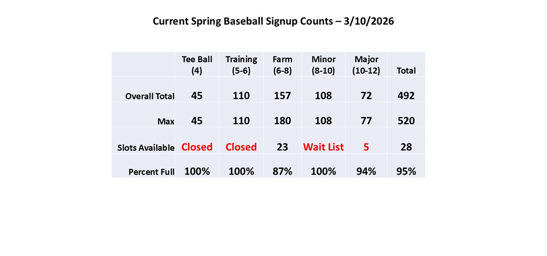 Spring Baseball Counts