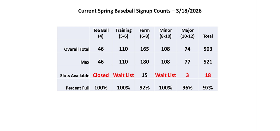 Spring Baseball Counts