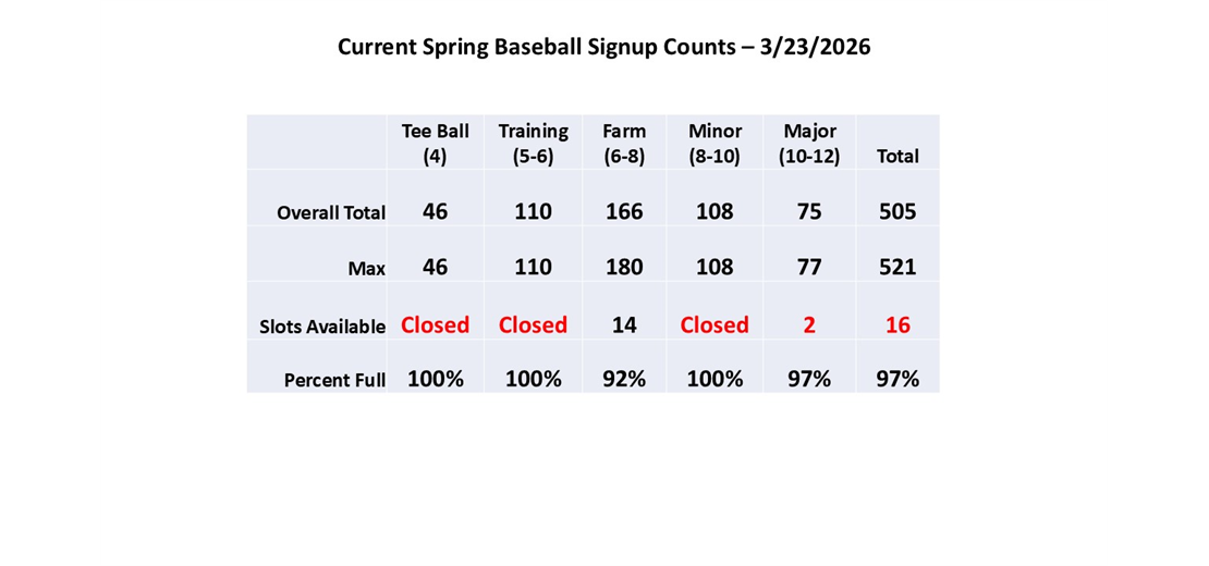 Spring Baseball Counts
