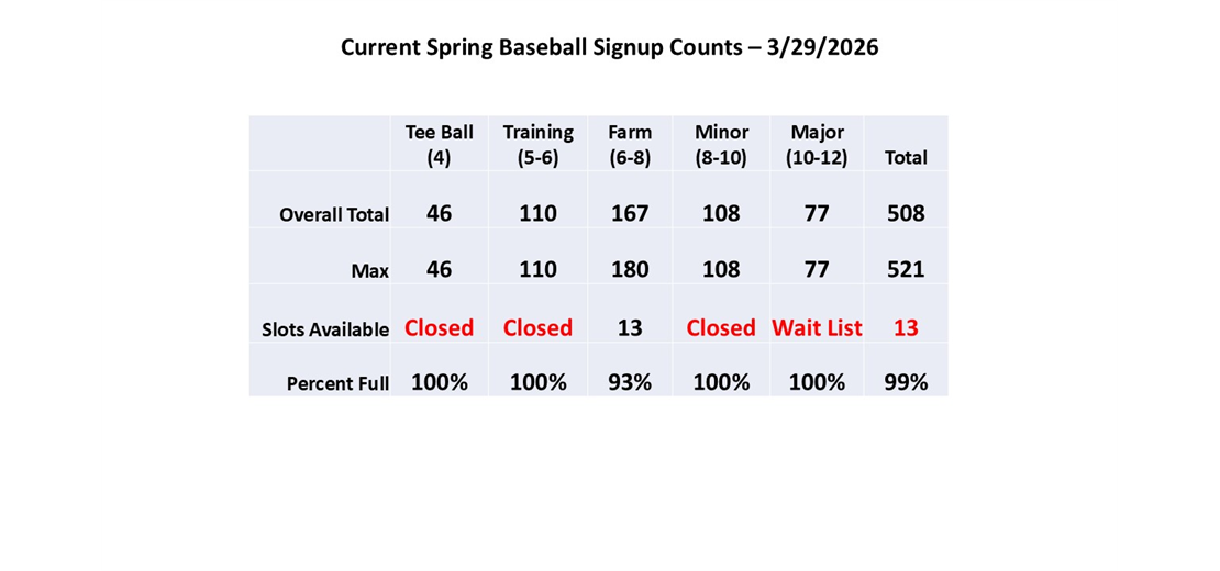 Spring Baseball Counts