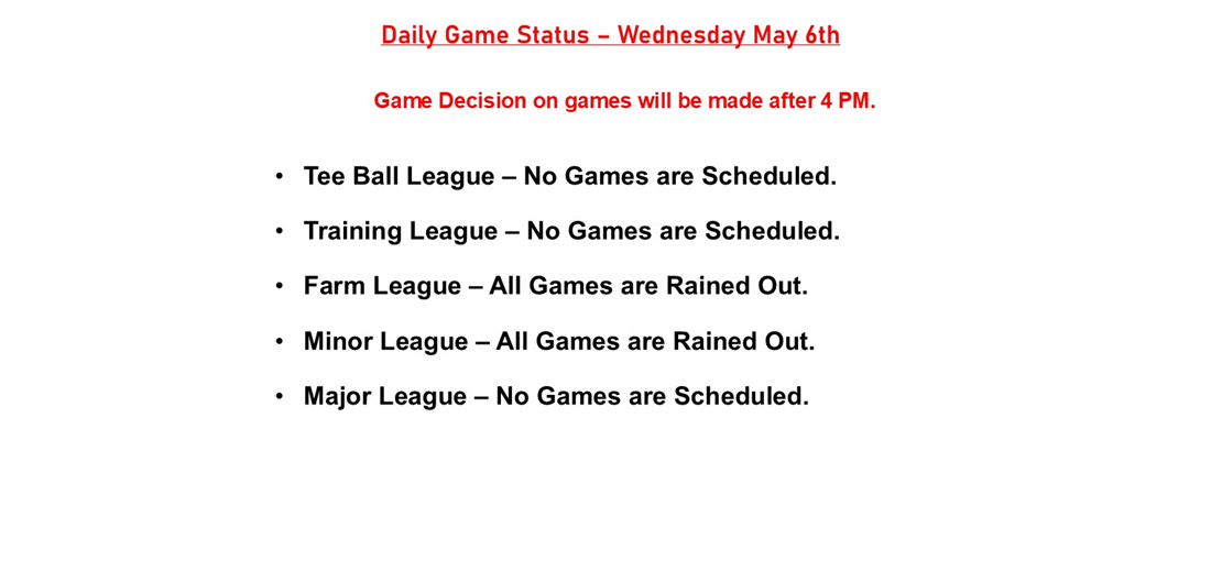 Daily Game Status