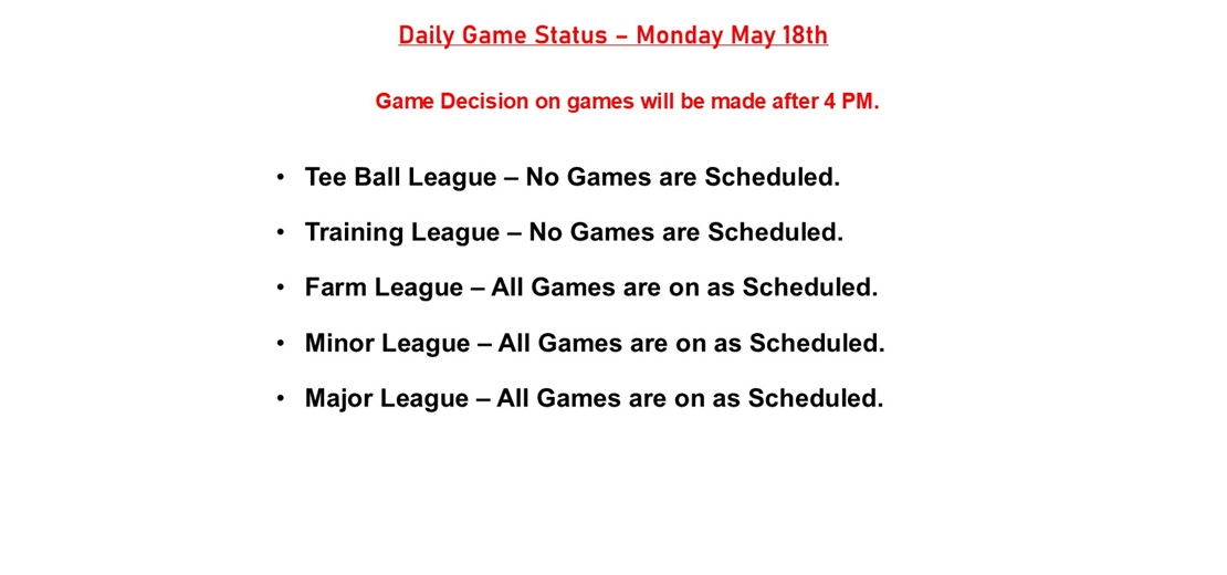 Daily Game Status