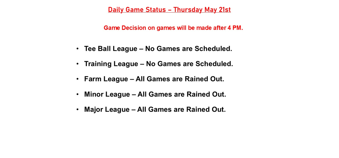 Daily Game Status