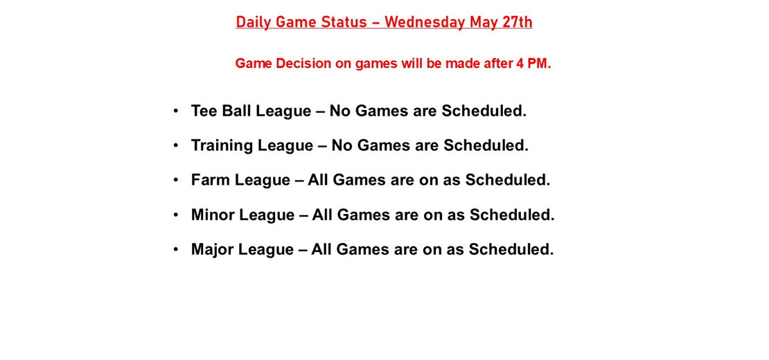 Daily Game Status