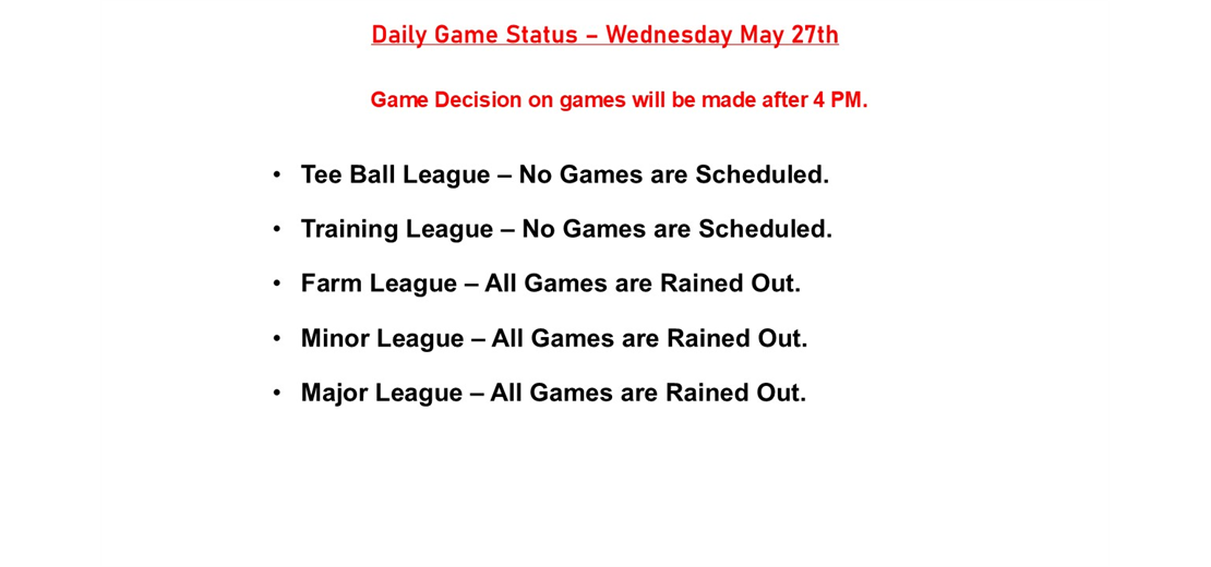 Daily Game Status
