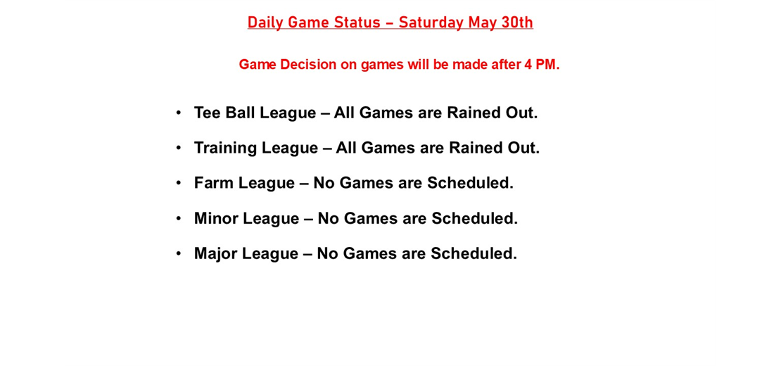 Daily Game Status