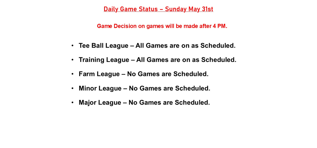 Daily Game Status