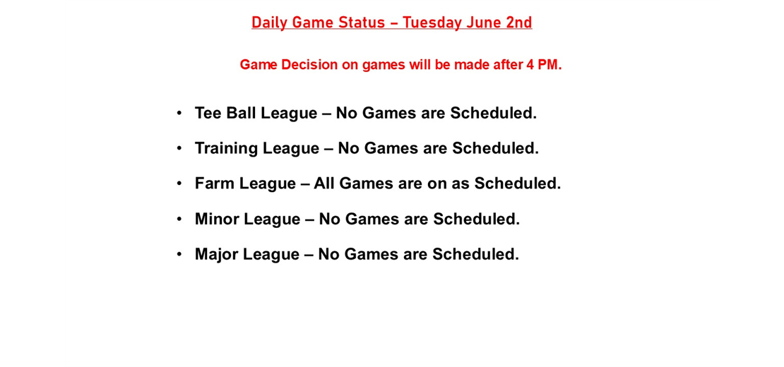 Daily Game Status