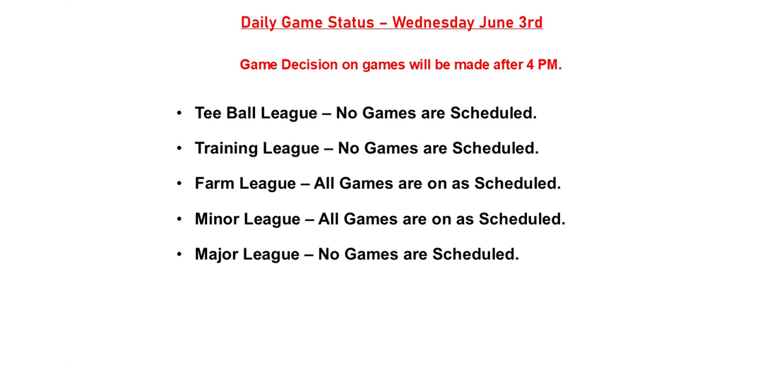 Daily Game Status