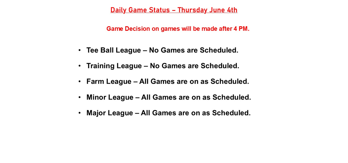 Daily Game Status