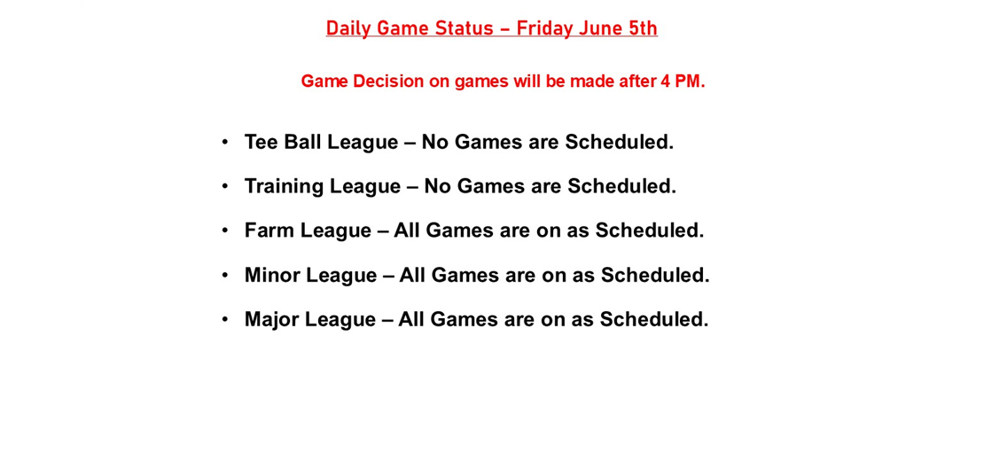 Daily Game Status