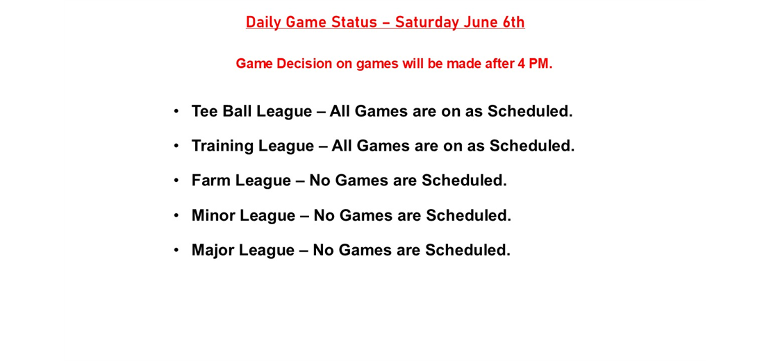 Daily Game Status