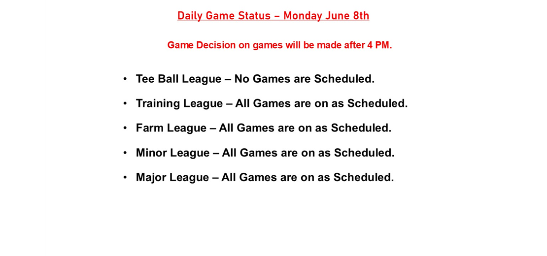 Daily Game Status