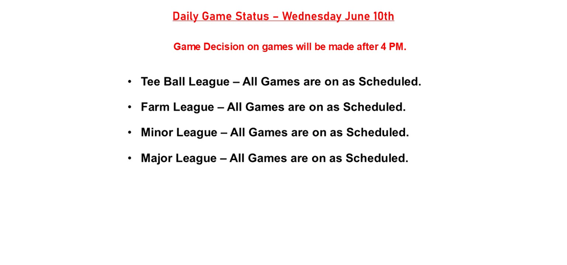Daily Game Status