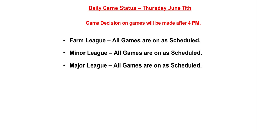 Daily Game Status